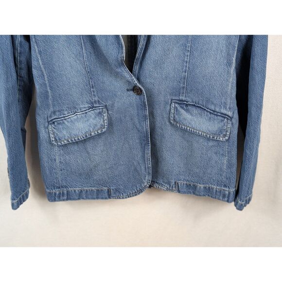 Lauren Ralph Lauren Denim Blazer Blue Women's Size 4 - Picture 4 of 15